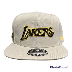 Mitchell & Ness Los Angeles Lakers Fitted Hat 50th Anniversary Gray NWT Size 8